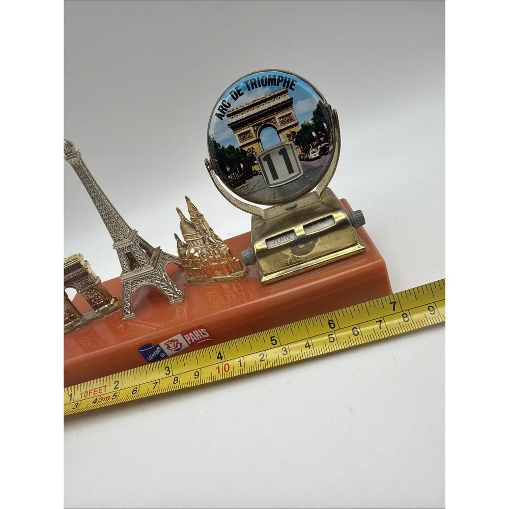 Vintage Paris Souvenir Perpetual Desk Calendar Eiffel Tower Arc De Triomphe